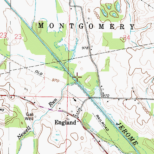 Topographic Map of Newell Run, OH