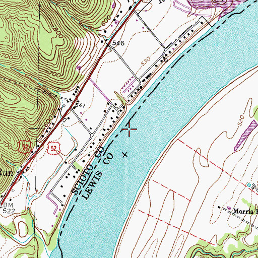 Topographic Map of Walker Landing, OH