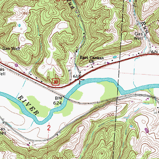 Topographic Map of Buckley Run, OH