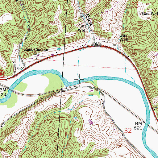Topographic Map of Rocky Run, OH