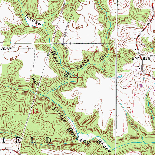 Topographic Map of Falls Creek, OH