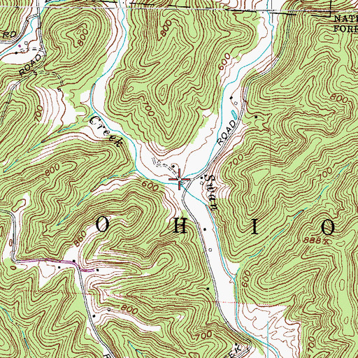Topographic Map of Little Swan Creek, OH