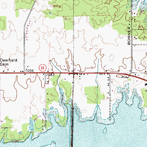 Topographic Map of Deerfield Station (historical), OH