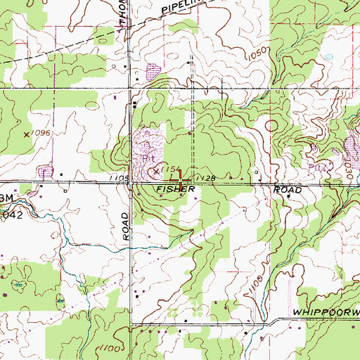 Topographic Map of Whippoorwill School (historical), OH