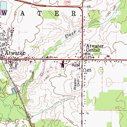 Topographic Map of Waterloo Primary School, OH