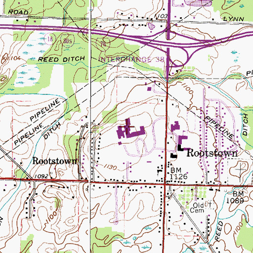 Topographic Map of Northeastern Ohio University College of Medicine, OH
