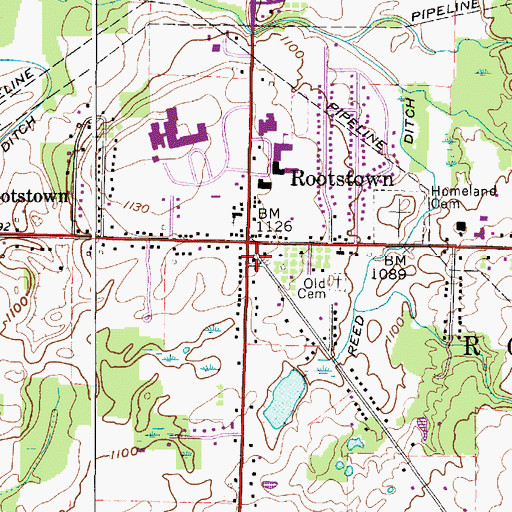 Topographic Map of Rootstown Congregational Church, OH