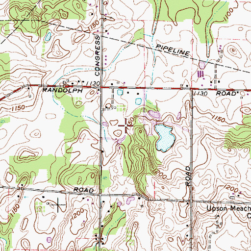 Topographic Map of Paradise Lake Golf Course, OH