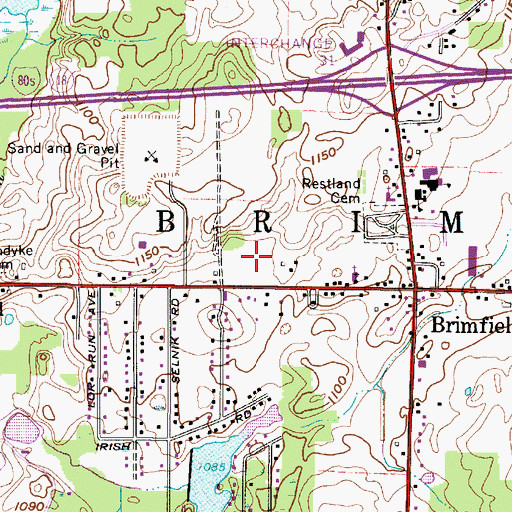 Topographic Map of Green Hills Golf Course, OH