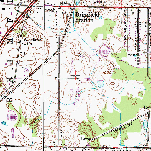 Topographic Map of Sunny Hills Golf Course, OH