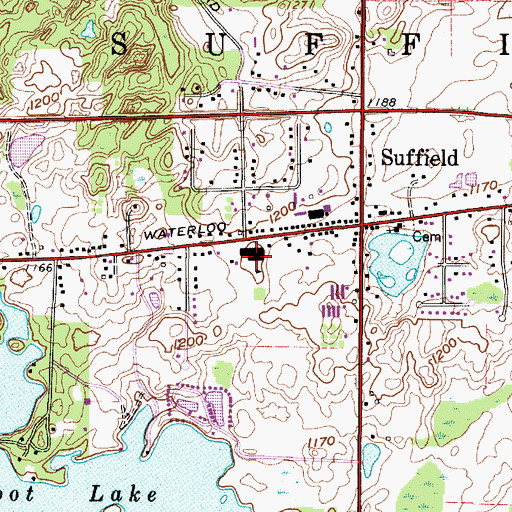 Topographic Map of Suffield Elementary School, OH