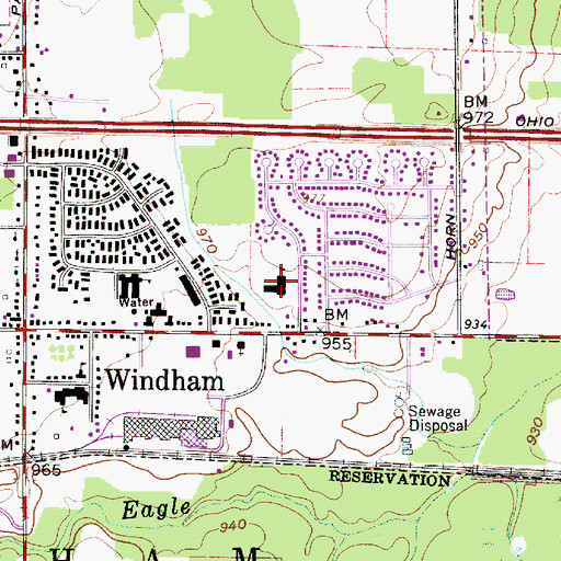 Topographic Map of East Elementary School, OH