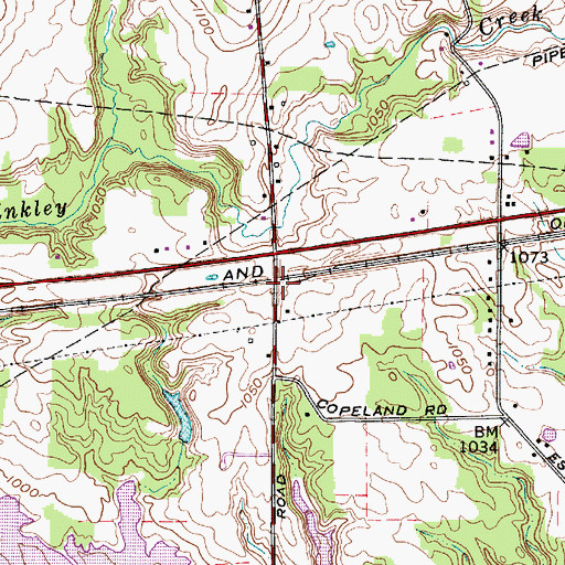 Topographic Map of Charlestown Station (historical), OH