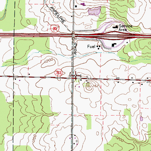 Topographic Map of Lime Ridge School (historical), OH