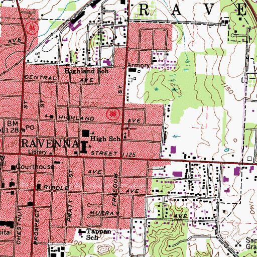Topographic Map of Saint Pauls Lutheran Church, OH