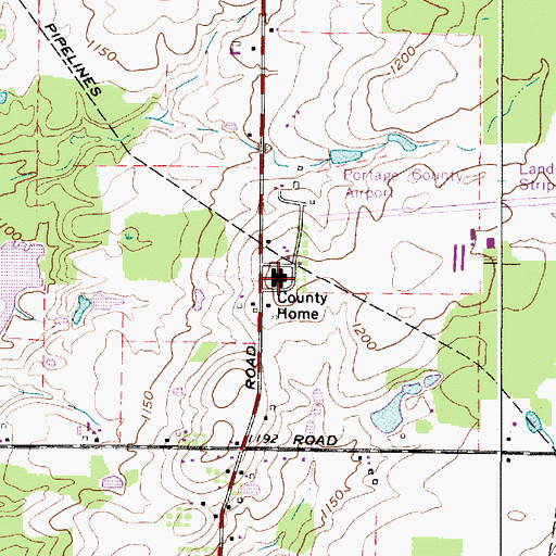 Topographic Map of Portage County Home, OH