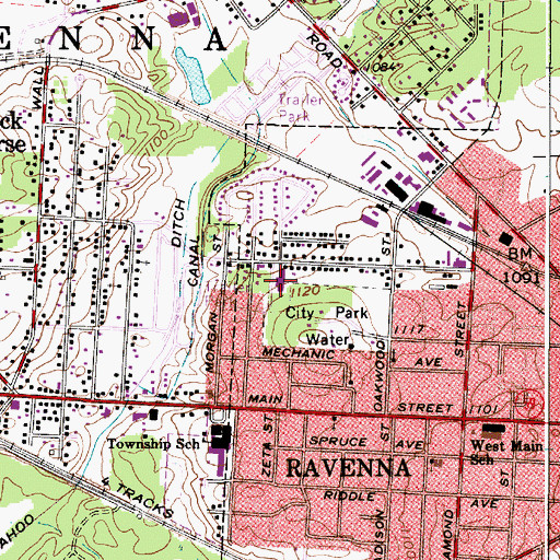 Topographic Map of West Park Elementary School, OH