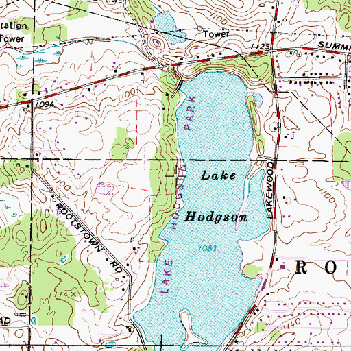 Topographic Map of Lake Hodgson Park, OH