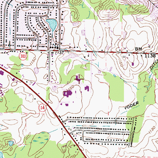 Topographic Map of Streetsboro Middle School, OH