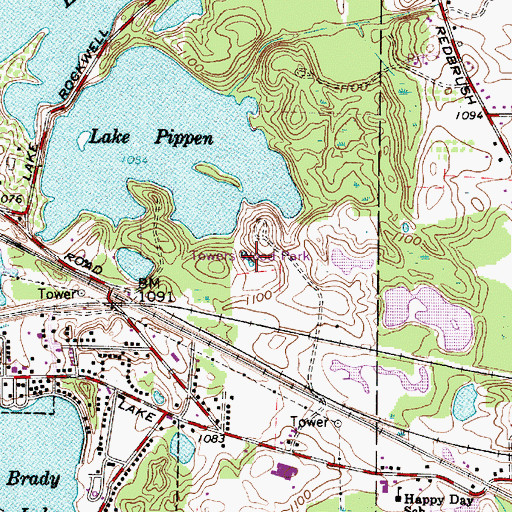 Topographic Map of Towers Wood Park, OH