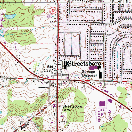 Topographic Map of Campus Elementary School, OH