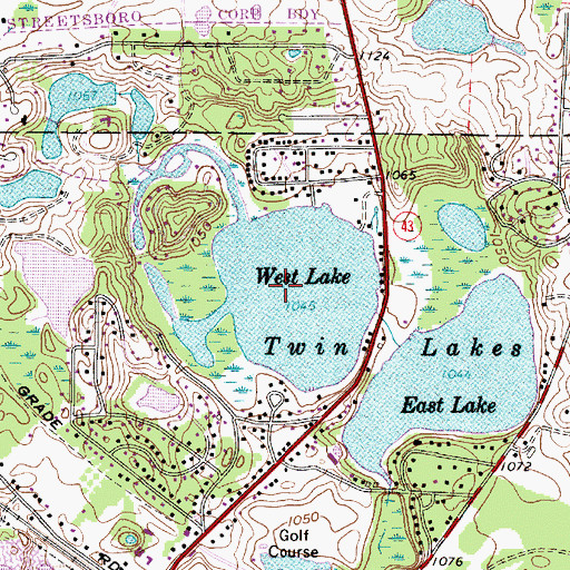 Topographic Map of West Lake, OH