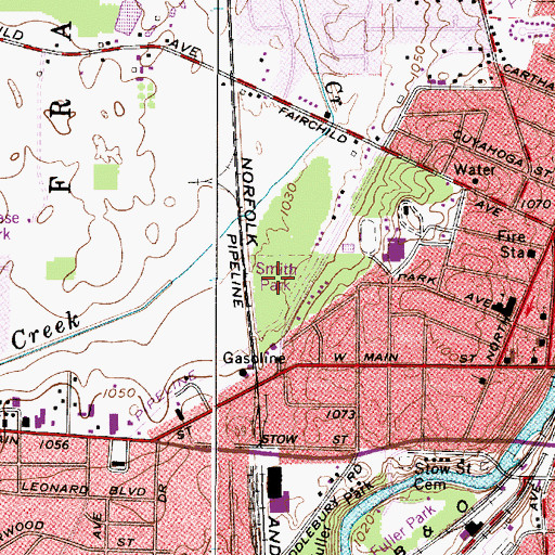 Topographic Map of Smith Park, OH