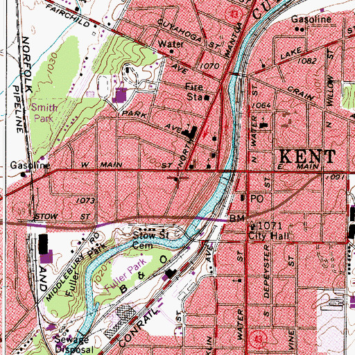 Topographic Map of Christ Episcopal Church, OH