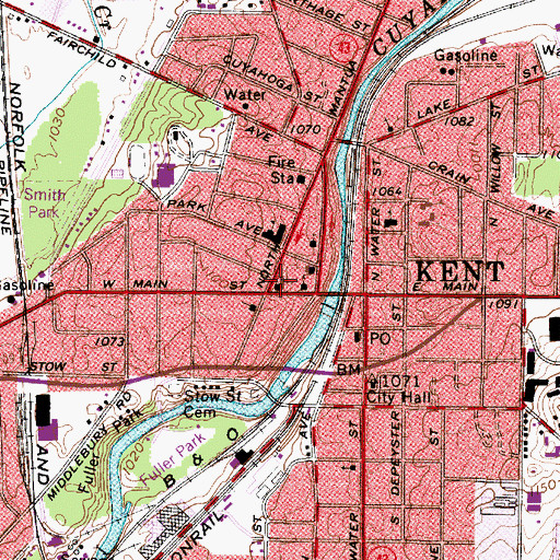 Topographic Map of First Christian Church, OH