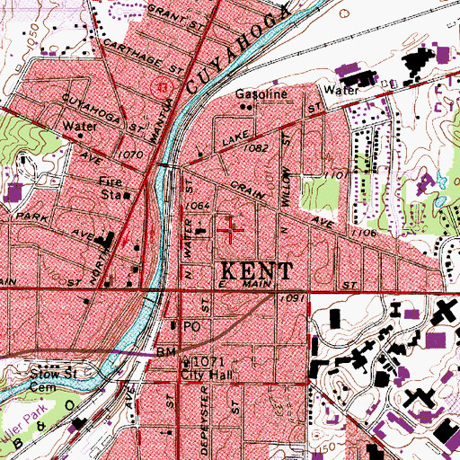 Topographic Map of Saint Patricks Catholic Church, OH