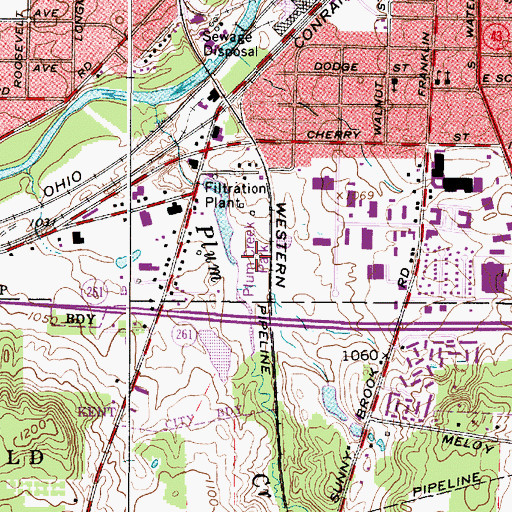 Topographic Map of Plum Creek Park, OH