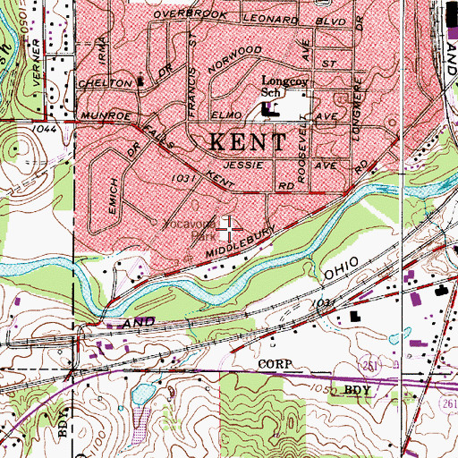 Topographic Map of Yocavona Park, OH