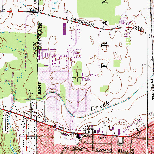 Topographic Map of Lease Park, OH