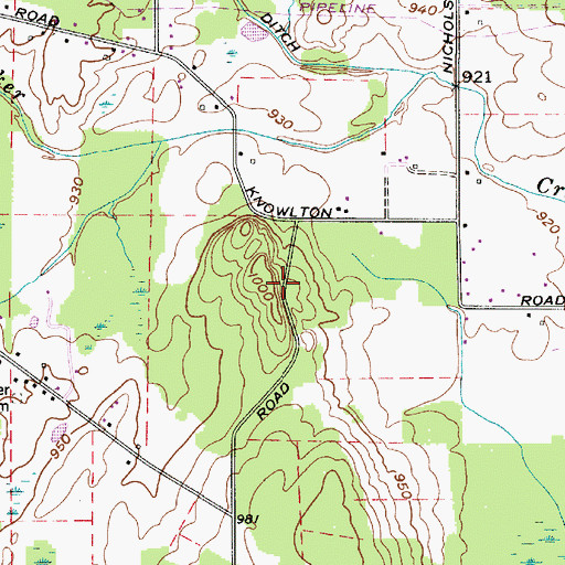 Topographic Map of Newels Ledge, OH