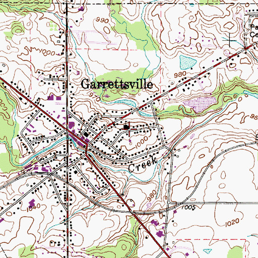 Topographic Map of Garfield Middle School, OH