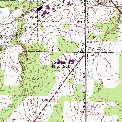 Topographic Map of Garfield Elementary School, OH