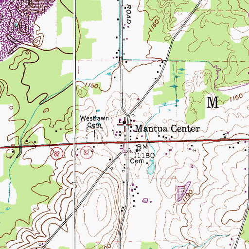 Topographic Map of Mantua Center Elementary School, OH