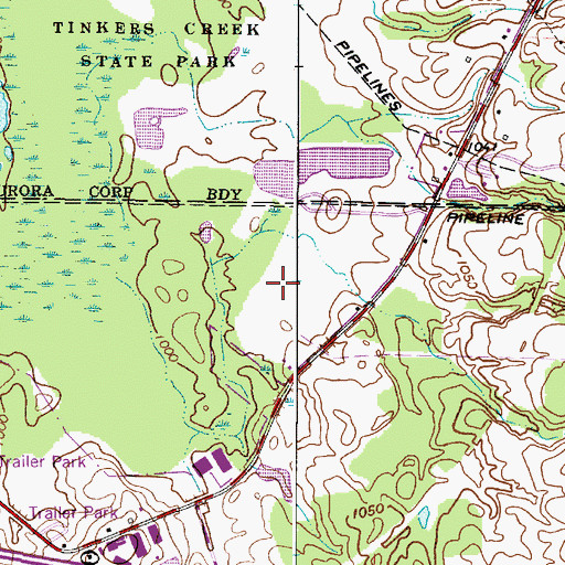 Topographic Map of Tinkers Creek State Park, OH