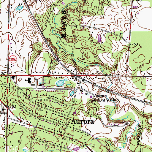 Topographic Map of Aurora Station (historical), OH