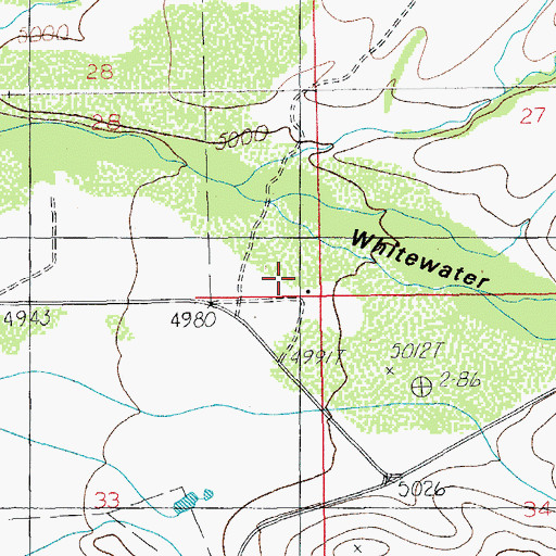 Topographic Map of Rucker School, AZ