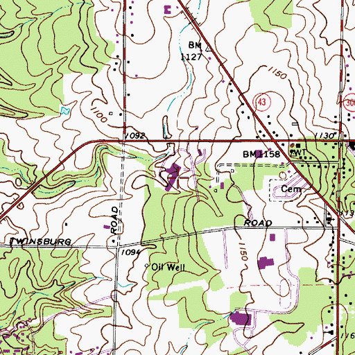Topographic Map of Harmon Middle School, OH