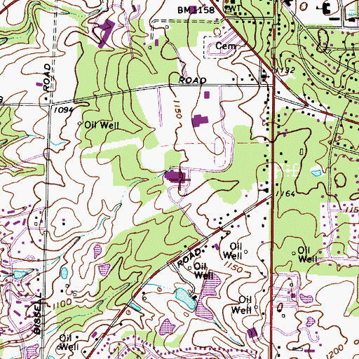 Topographic Map of Aurora High School, OH