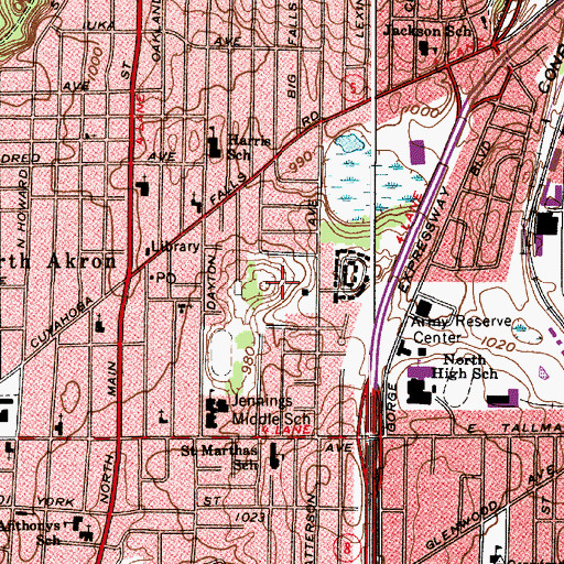 Topographic Map of Patterson Park, OH
