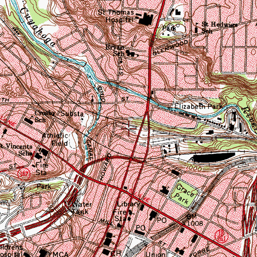 Topographic Map of Akron Art Institute, OH