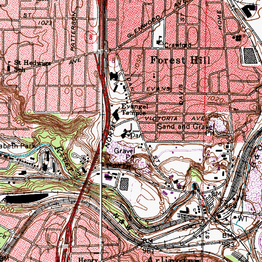 Topographic Map of Summit County Juvenile Detention Facility, OH