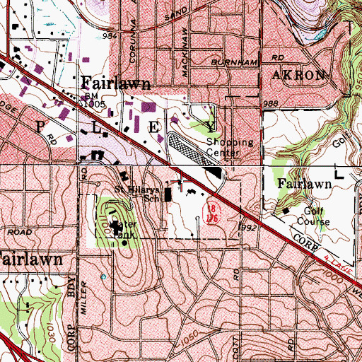 Topographic Map of Saint Hilary Catholic Church, OH