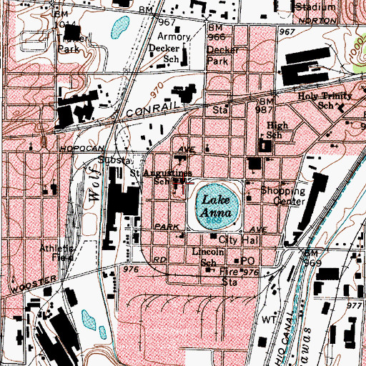 Topographic Map of Saint Augustines Catholic Church, OH