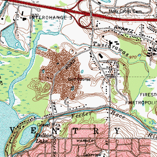 Topographic Map of Hol-Hi Golf Club, OH