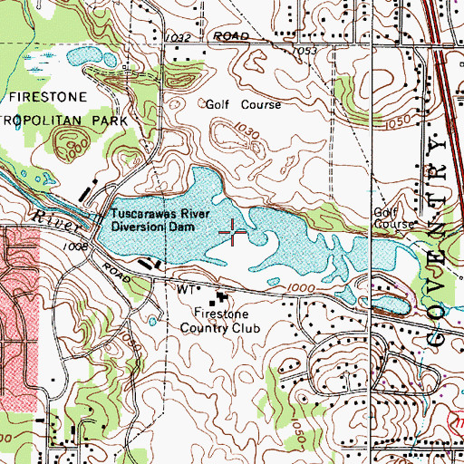Topographic Map of Firestone Reservoir, OH