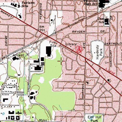 Topographic Map of Westlake Manor Park, OH